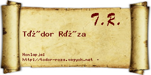 Tódor Róza névjegykártya