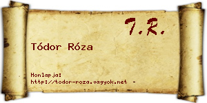 Tódor Róza névjegykártya